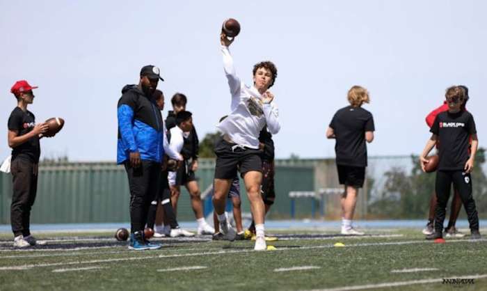 Blessed with a strong, accurate arm, Knapp completed 71 percent of his passes in 2022. Courtesy photo: Knapp family